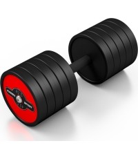 Hantle stalowe gumowane Marbo Sport - czerwone, 42,5 kg