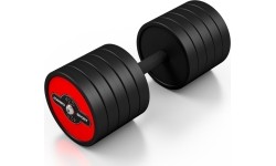 Hantle stalowe gumowane Marbo Sport - czerwone, 42,5 kg