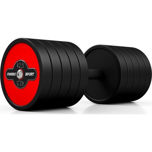 Hantle stalowe gumowane Marbo Sport - czerwone, 42,5 kg