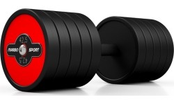 Hantle stalowe gumowane Marbo Sport - czerwone, 42,5 kg