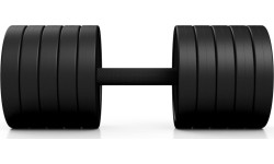 Hantle stalowe gumowane Marbo Sport - czerwone, 42,5 kg