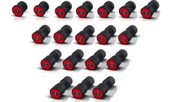 Hantle stalowe gumowane Marbo Sport - czerwone, 42,5 kg