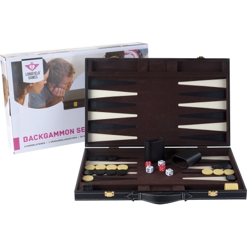Zestaw do gry w backgammon Buffalo, czarny, 46 x 30 cm