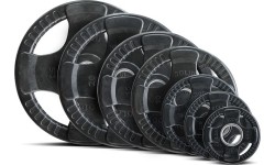 Ogumowany obciążnik talerz obciążenie do sztangi z uchwytami Olympic Body-Solid - 25 kg