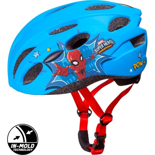 Kask rowerowy Dvirtex Spiderman, rozmiar 52-56 cm, niebieski/czerwony
