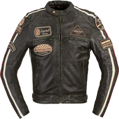 Męska skórzana kurtka motocyklowa B-STAR Zagiatto - Dark Olive Green