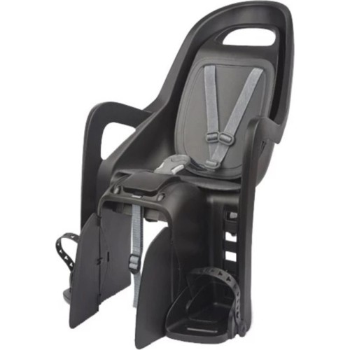Tylny fotelik rowerowy Polisport Groovy CFS, 22 kg, czarny/szary