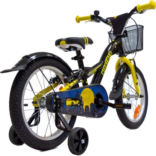 Rower dziecięcy 4KIDS Nightman 16", rama 10" (25,5 cm), stalowy, czarno-niebieski