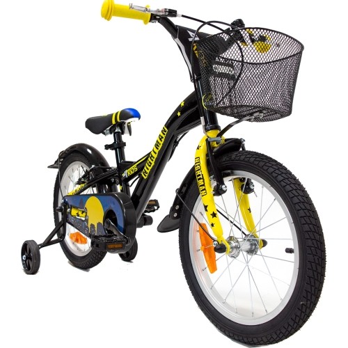 Rower dziecięcy 4KIDS Nightman 16", rama 10" (25,5 cm), stalowy, czarno-niebieski
