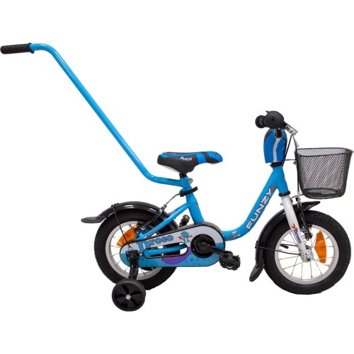 Rower 4KIDS Funzy Droco 12" (stalowy, niebieski)