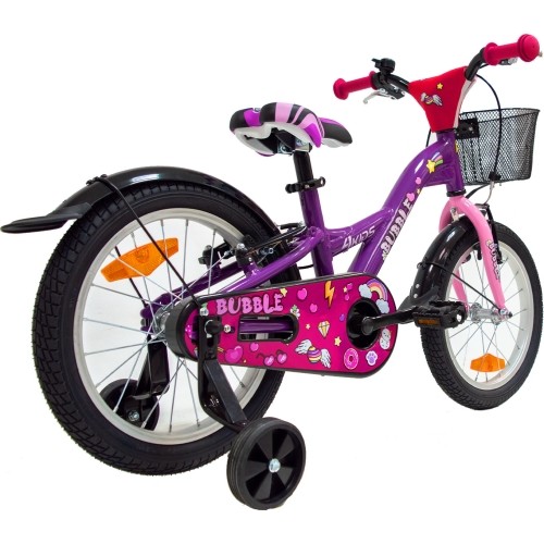 Rower 4KIDS Bubble 16", rozmiar 10" (25,5 cm), aluminiowy, fioletowy