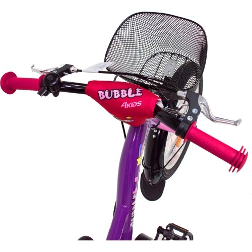 Rower 4KIDS Bubble 16", rozmiar 10" (25,5 cm), aluminiowy, fioletowy