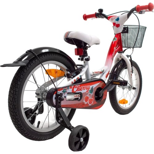 4KIDS Cherry 16" rozmiar 9,5" (24 cm) (stalowy, czerwony/biały)