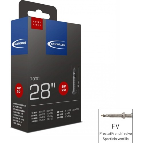 Dętka Schwalbe Extra Light 700x18/28 (18/28-622) FV40