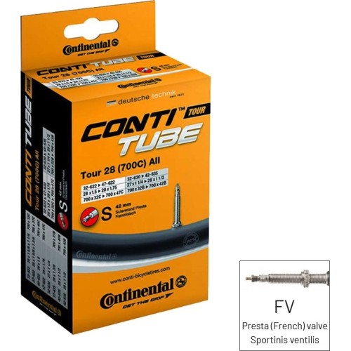 Dętka Continental Tour 28 Slim // 700 x 28/37C (28/37 - 622), FV 42 mm