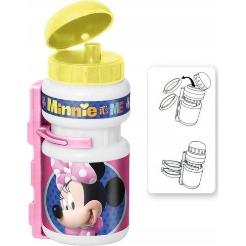 Plastikowa butelka do picia z uchwytem Myszka Minnie, 0,375l