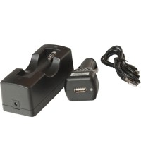 Ładowarka samochodowa do akumulatorów Li-ion 18650 z kablem USB Yate