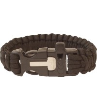 Góralska bransoletka z liny spadochronowej, koszulka, gwizdek, krzesiwo czarne