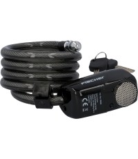 Zapięcie rowerowe Fischer Alarm // z alarmem 110 dB, linkowe, na klucz, 12 x 1200 mm
