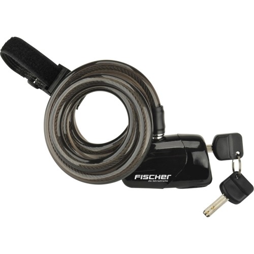 Zapięcie rowerowe Fischer Alarm // z alarmem 110 dB, linkowe, na klucz, 12 x 1200 mm