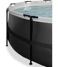 EXIT Black Leather basen ø427x122cm z pompą z filtrem piaskowym - czarny