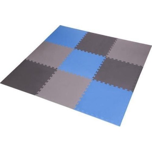 Mata treningowa składana MP-10, szaro-niebieska, 60x60x1cm, 9 szt.
