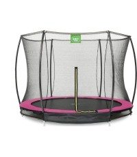 Trampolina gruntowa EXIT Silhouette ø305cm z siatką ochronną – różowa