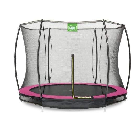 Trampolina gruntowa EXIT Silhouette ø305cm z siatką ochronną – różowa