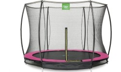 Trampolina gruntowa EXIT Silhouette ø305cm z siatką ochronną – różowa