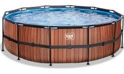 Basen EXIT Wood ø450 x 122 cm z pompą i filtrem