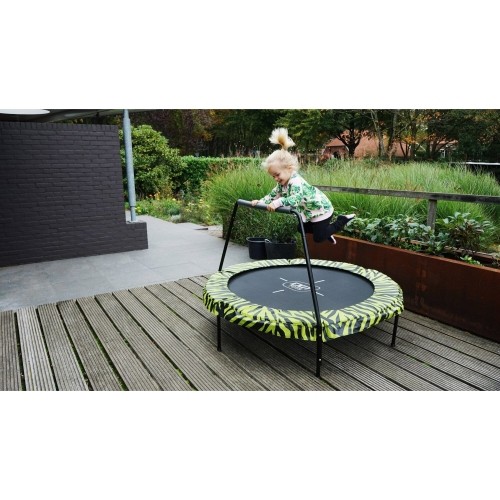 EXIT Tiggy Junior trampolina z drążkiem ø140cm - czarna/zielona
