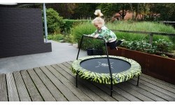 EXIT Tiggy Junior trampolina z drążkiem ø140cm - czarna/zielona