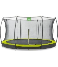 Trampolina gruntowa EXIT Silhouette ø427 cm z siatką ochronną, zielona