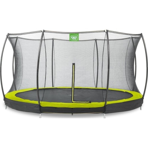 Trampolina gruntowa EXIT Silhouette ø427 cm z siatką ochronną, zielona