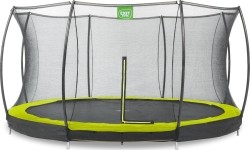 Trampolina gruntowa EXIT Silhouette ø427 cm z siatką ochronną, zielona