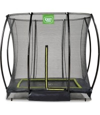 EXIT Silhouette trampolina ziemna 153x214cm z siatką zabezpieczającą - czarna