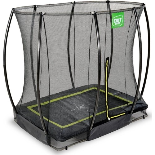 EXIT Silhouette trampolina ziemna 153x214cm z siatką zabezpieczającą - czarna