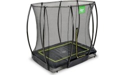 EXIT Silhouette trampolina ziemna 153x214cm z siatką zabezpieczającą - czarna
