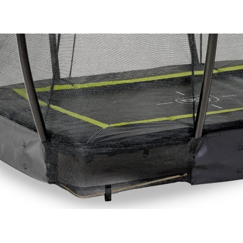 EXIT Silhouette trampolina ziemna 153x214cm z siatką zabezpieczającą - czarna