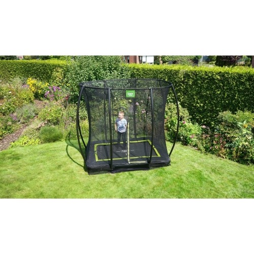EXIT Silhouette trampolina ziemna 153x214cm z siatką zabezpieczającą - czarna