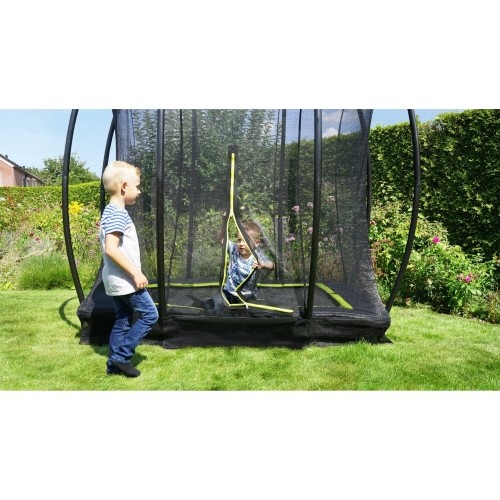 EXIT Silhouette trampolina ziemna 153x214cm z siatką zabezpieczającą - czarna