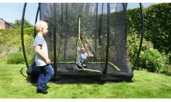 EXIT Silhouette trampolina ziemna 153x214cm z siatką zabezpieczającą - czarna