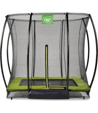 Trampolina naziemna EXIT Silhouette 153x214 cm z siatką ochronną, zielona