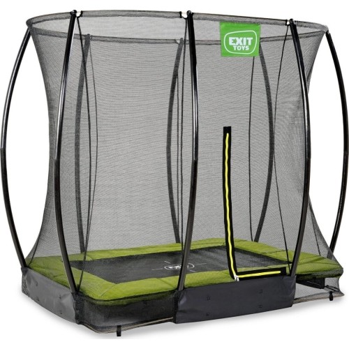 Trampolina naziemna EXIT Silhouette 153x214 cm z siatką ochronną, zielona