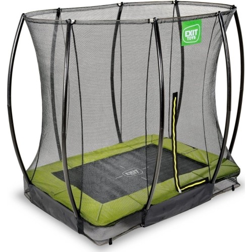 Trampolina naziemna EXIT Silhouette 153x214 cm z siatką ochronną, zielona