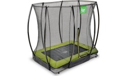 Trampolina naziemna EXIT Silhouette 153x214 cm z siatką ochronną, zielona
