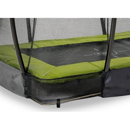 Trampolina naziemna EXIT Silhouette 153x214 cm z siatką ochronną, zielona