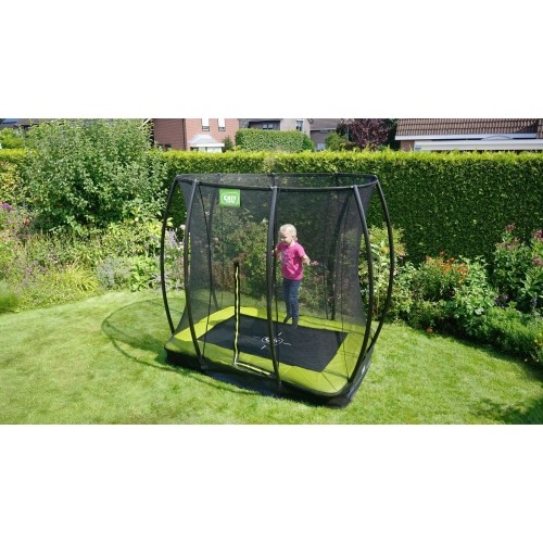 Trampolina naziemna EXIT Silhouette 153x214 cm z siatką ochronną, zielona