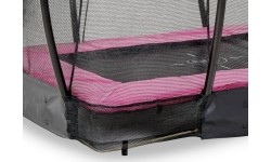 EXIT Silhouette trampolina ziemna 153x214cm z siatką zabezpieczającą - różowa