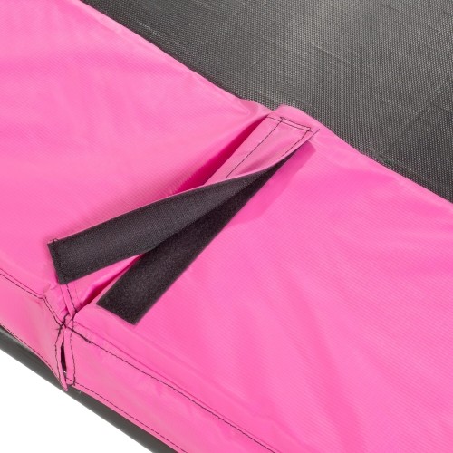 EXIT Silhouette trampolina ziemna 153x214cm z siatką zabezpieczającą - różowa